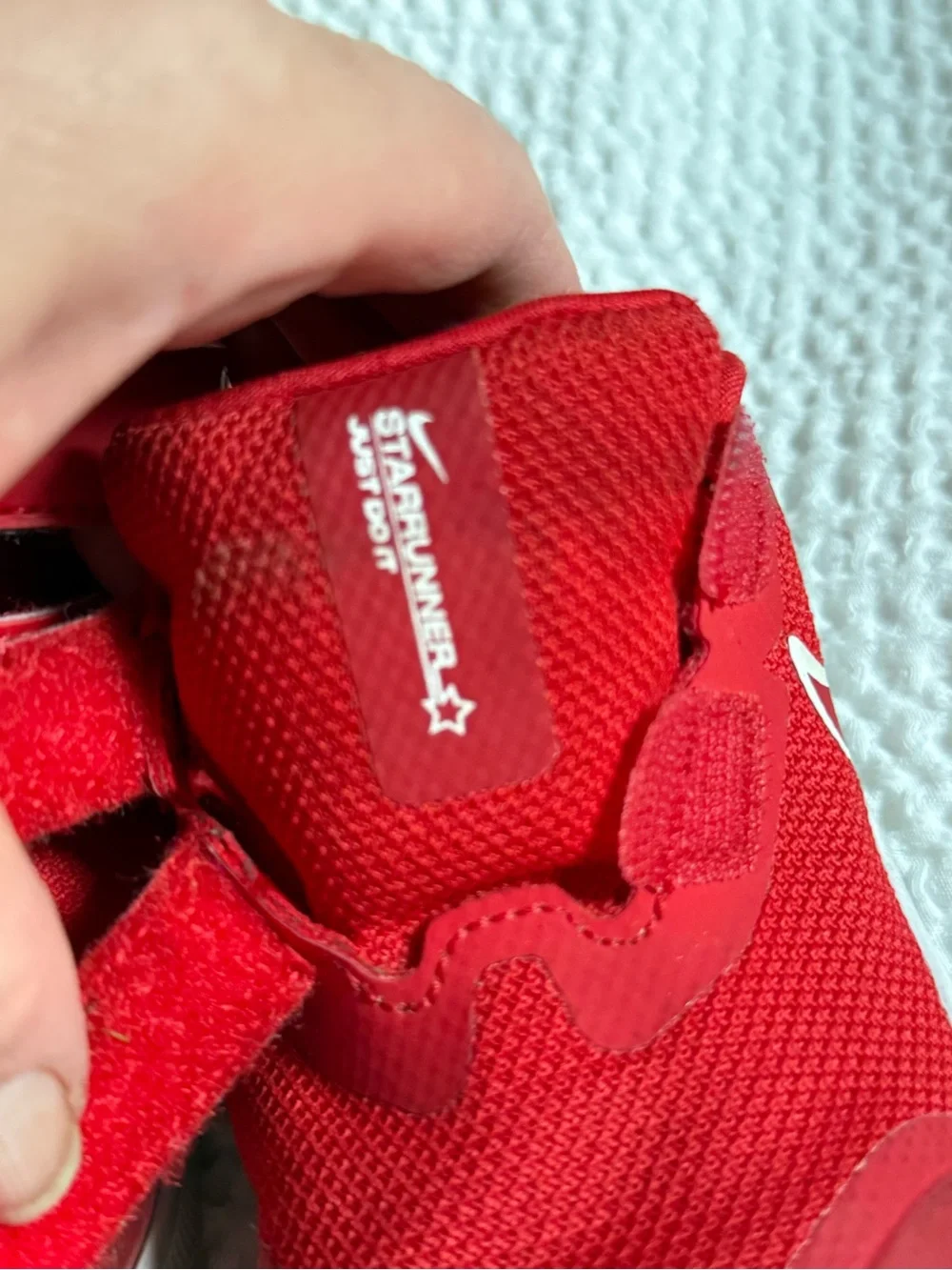 Nike Kids Red and Gray Velcro Athletic Sneakers